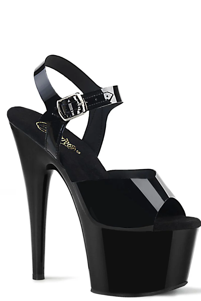 Pleaser USA Adore-708N 7inch Jelly-Like Stilettos - Black - Image 3