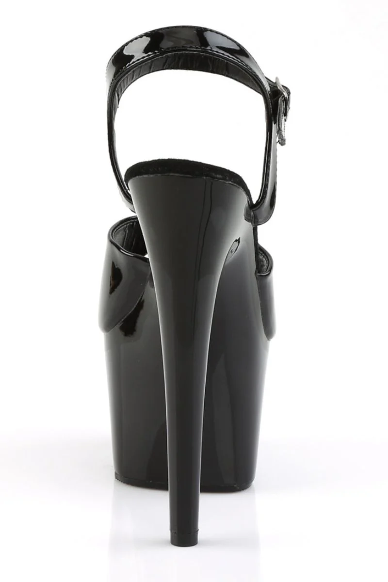 Pleaser USA Adore-709 7inch Stilettos - Patent Black - Image 3