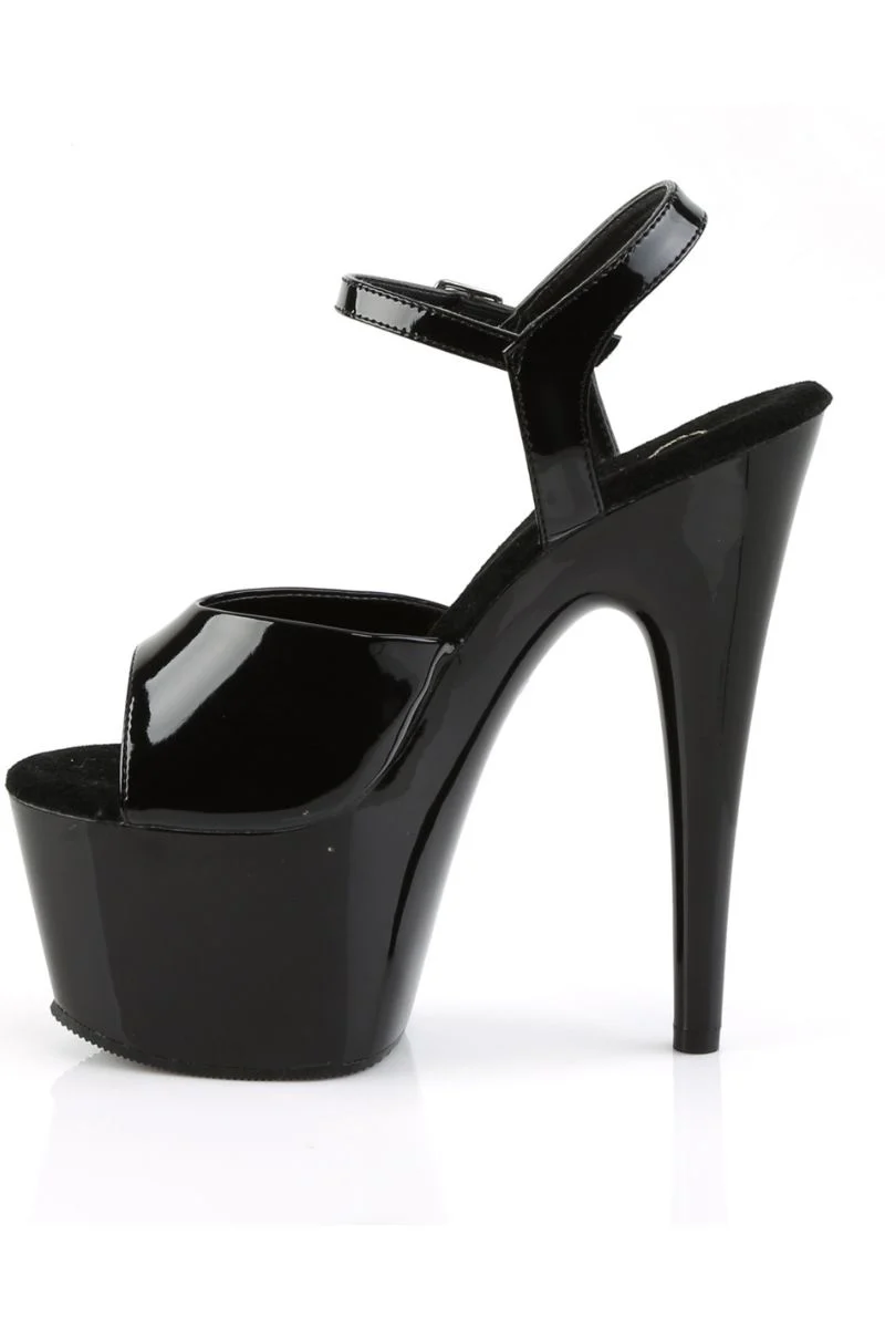 Pleaser USA Adore-709 7inch Stilettos - Patent Black - Image 4