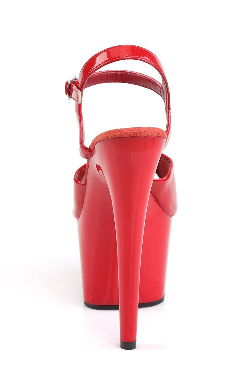 Pleaser USA Adore-709 7inch Stilettos - Patent Red - Image 3