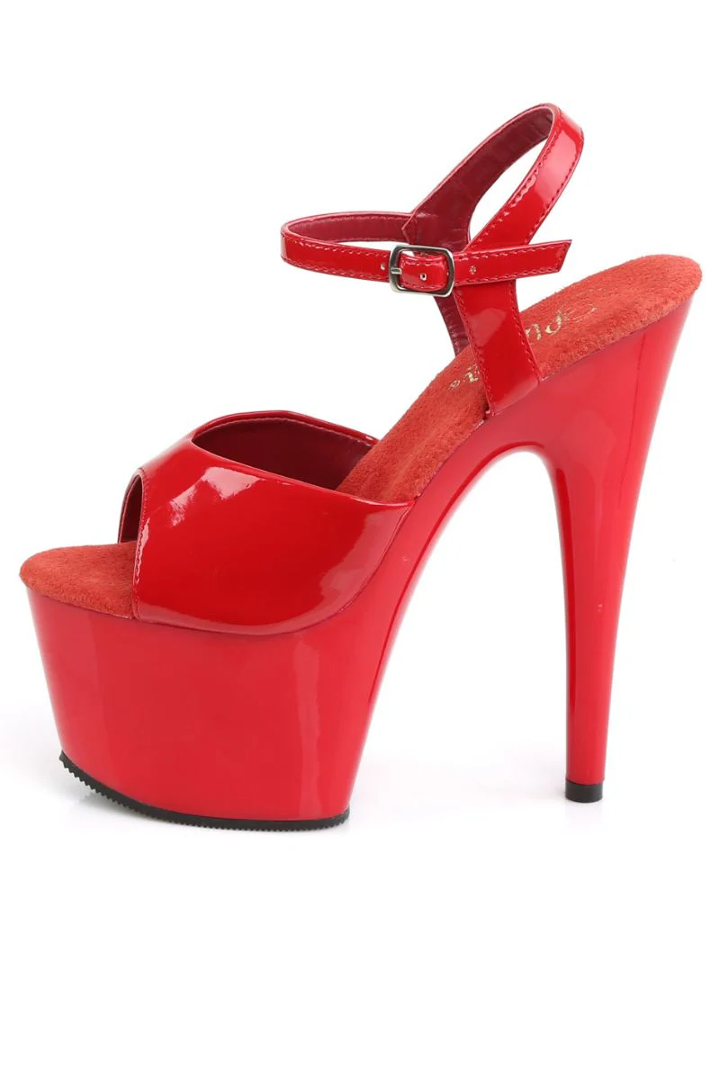 Pleaser USA Adore-709 7inch Stilettos - Patent Red - Image 4
