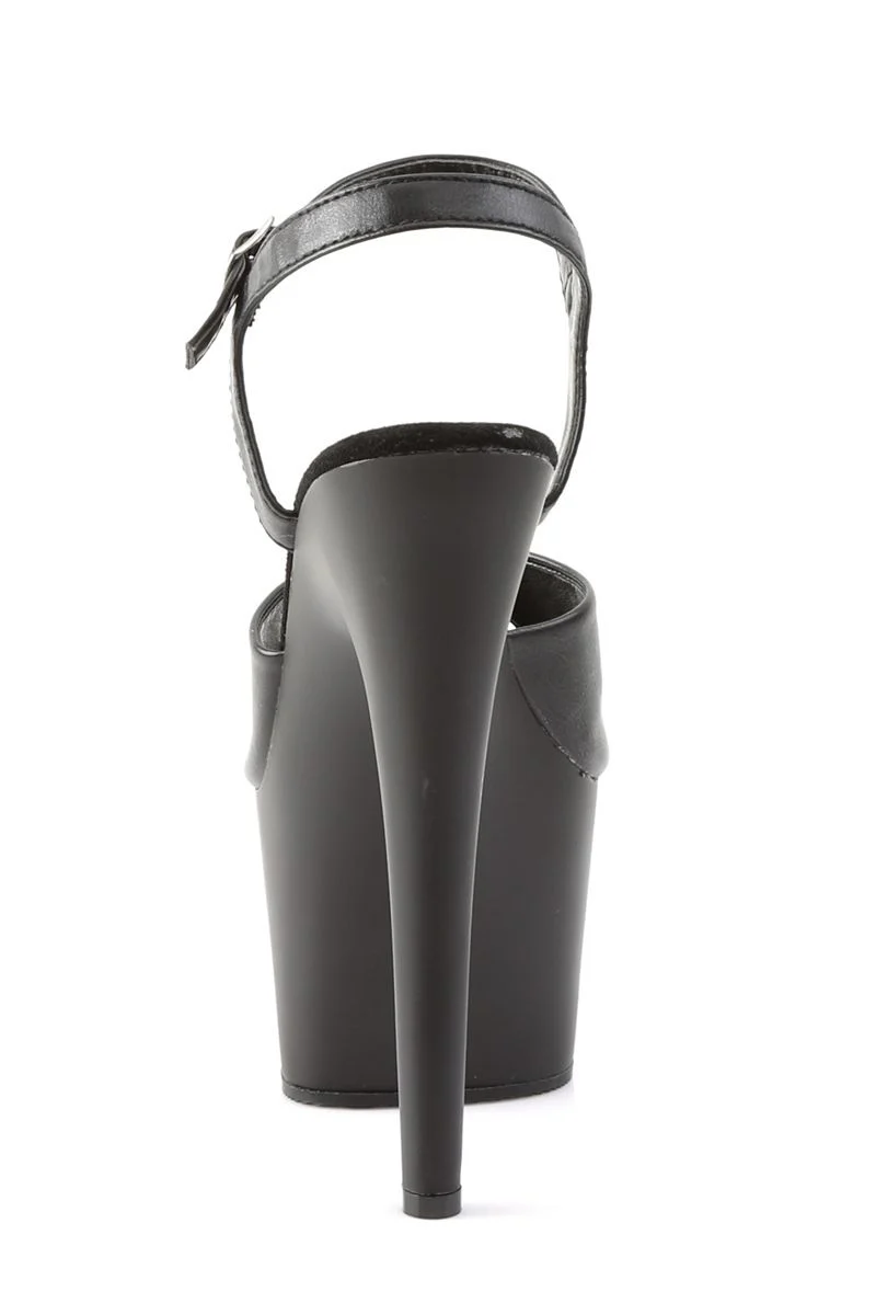 Pleaser USA Adore-709 Faux Leather 7inch Stilettos - Matte Black - Image 3