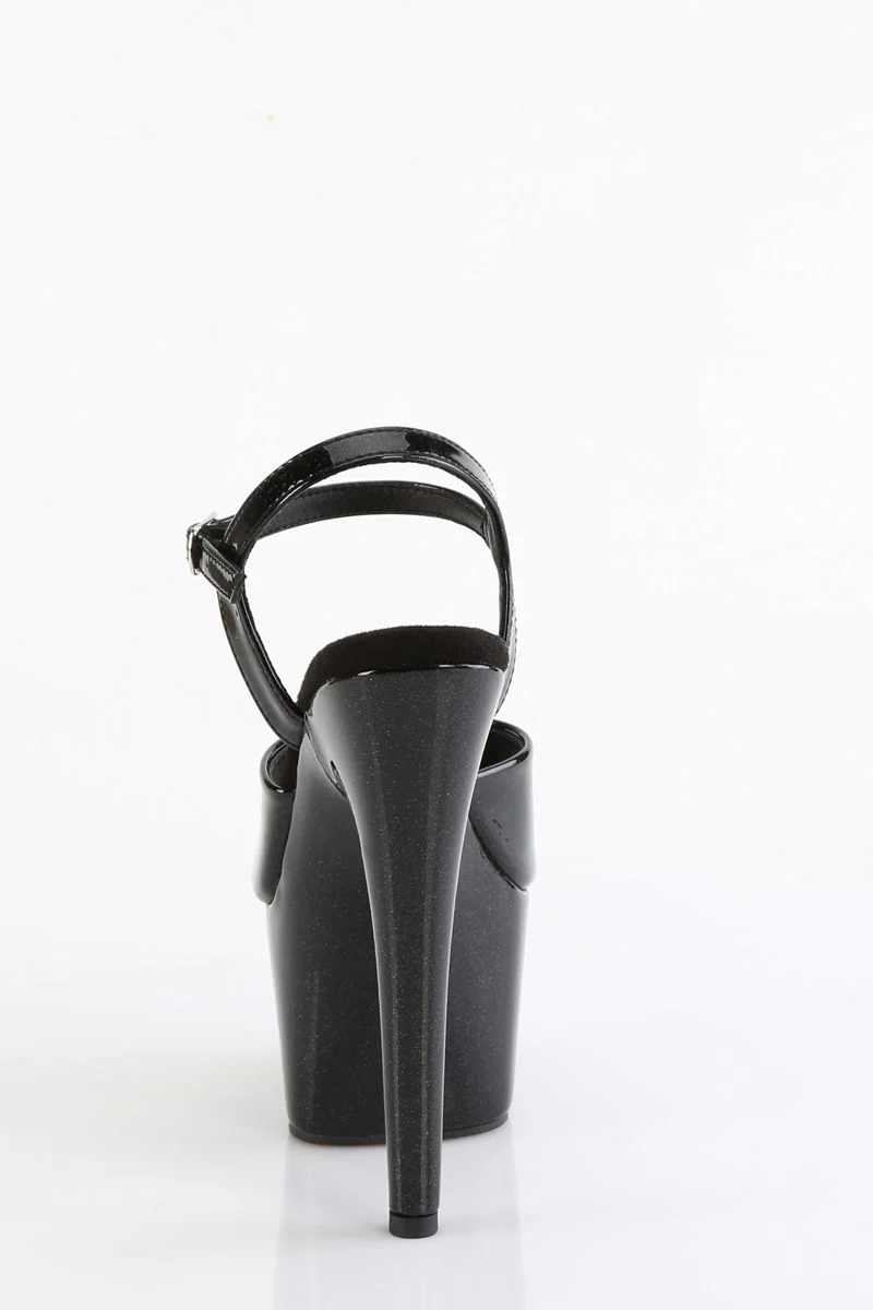 Pleaser USA Adore-709GP 7inch Stilettos - Black Glitter - Image 3