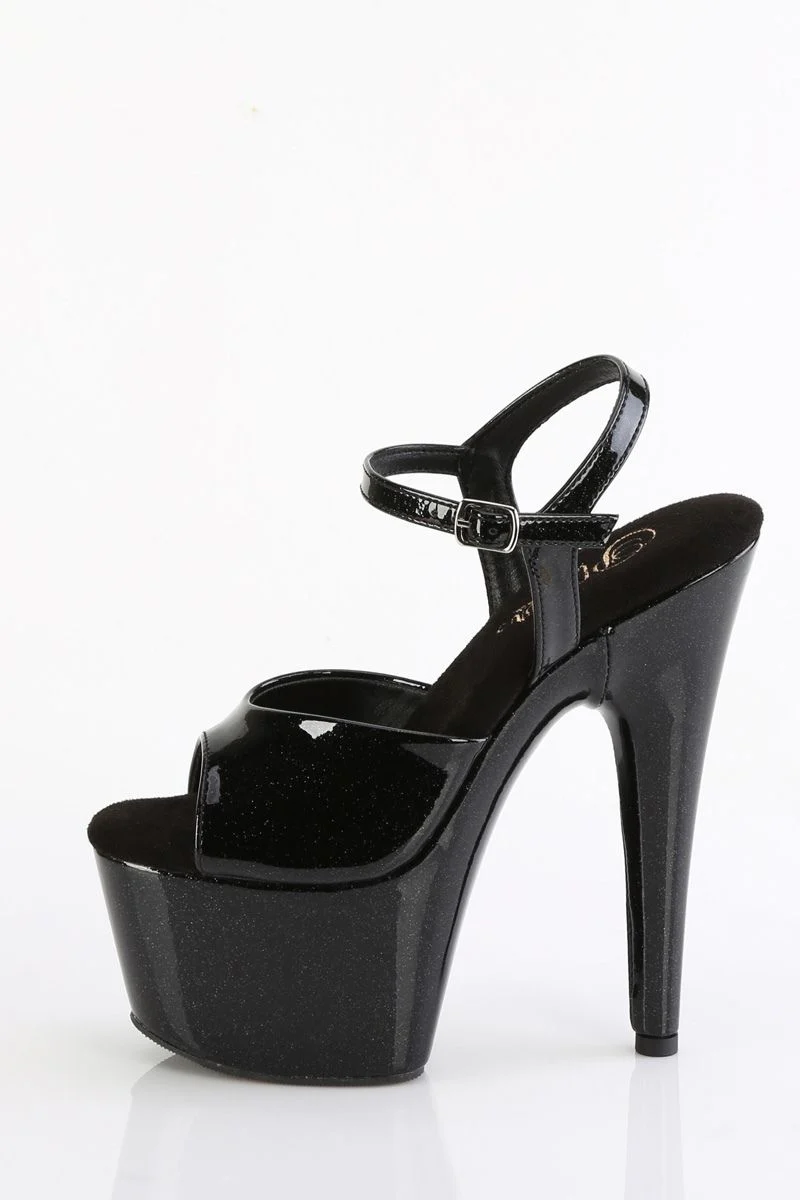 Pleaser USA Adore-709GP 7inch Stilettos - Black Glitter - Image 4