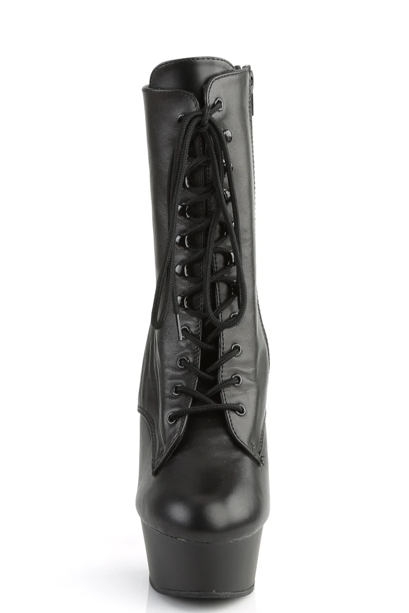 Pleaser USA Delight-1020 6inch Real Leather Boots - Matte Black - Image 3