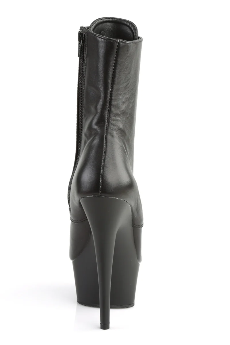Pleaser USA Delight-1020 6inch Real Leather Boots - Matte Black - Image 4