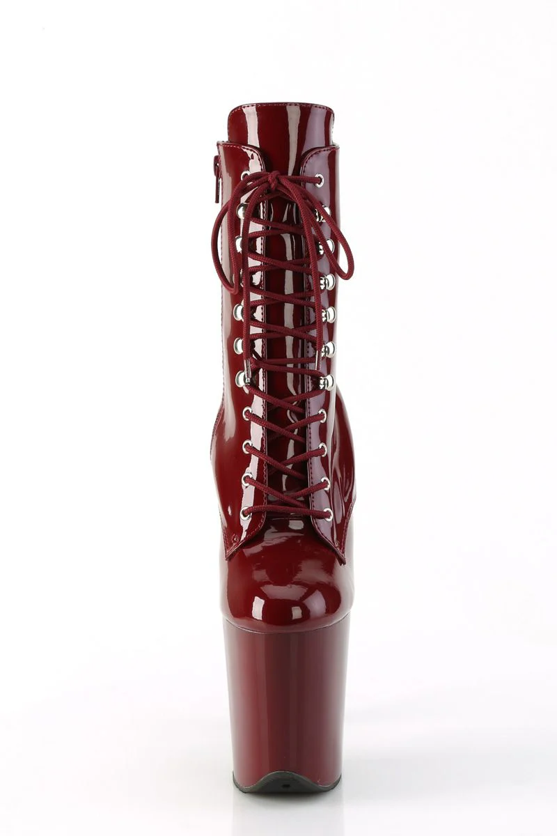 Pleaser USA Flamingo-1020 8inch Boots - Patent Burgundy - Image 4
