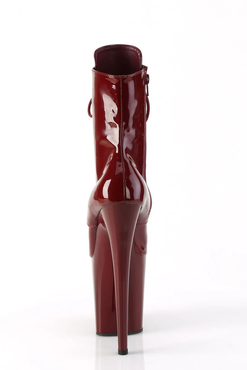 Pleaser USA Flamingo-1020 8inch Boots - Patent Burgundy - Image 5