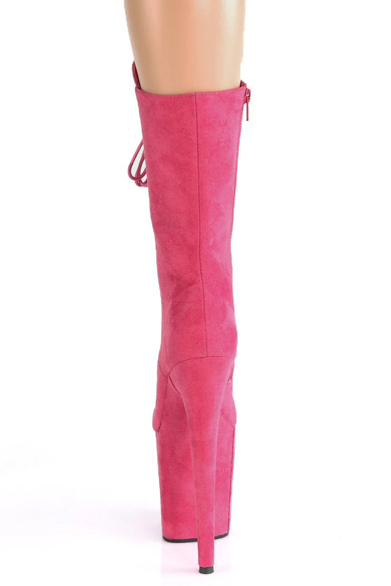 Pleaser USA Flamingo-1050FS Faux Suede 8inch Boots - Hot Pink - Image 3