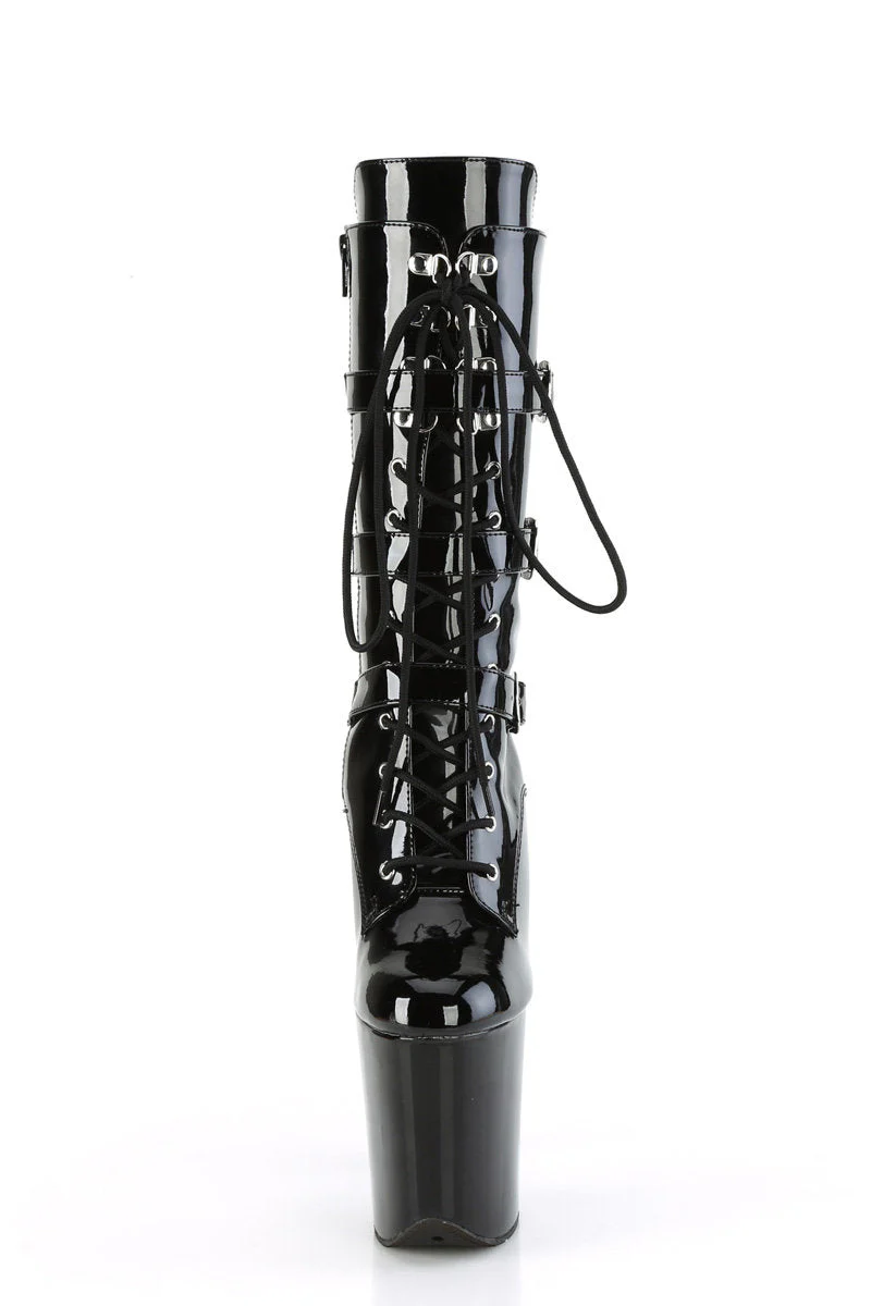 Pleaser USA Flamingo-1053 8inch Boots - Patent Black - Image 2