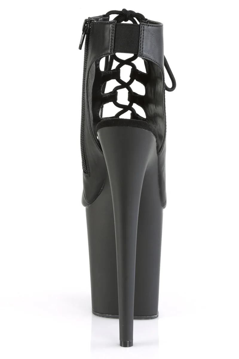 Pleaser USA Flamingo-800-20 8inch Lace Up Stilettos - Matte Black - Image 6