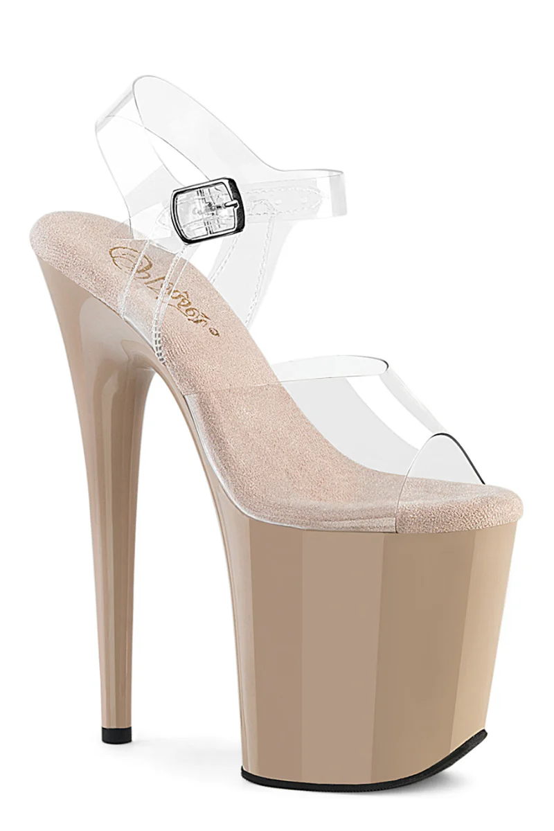 Pleaser USA Flamingo-808 8inch Stilettos - Beige - Image 3