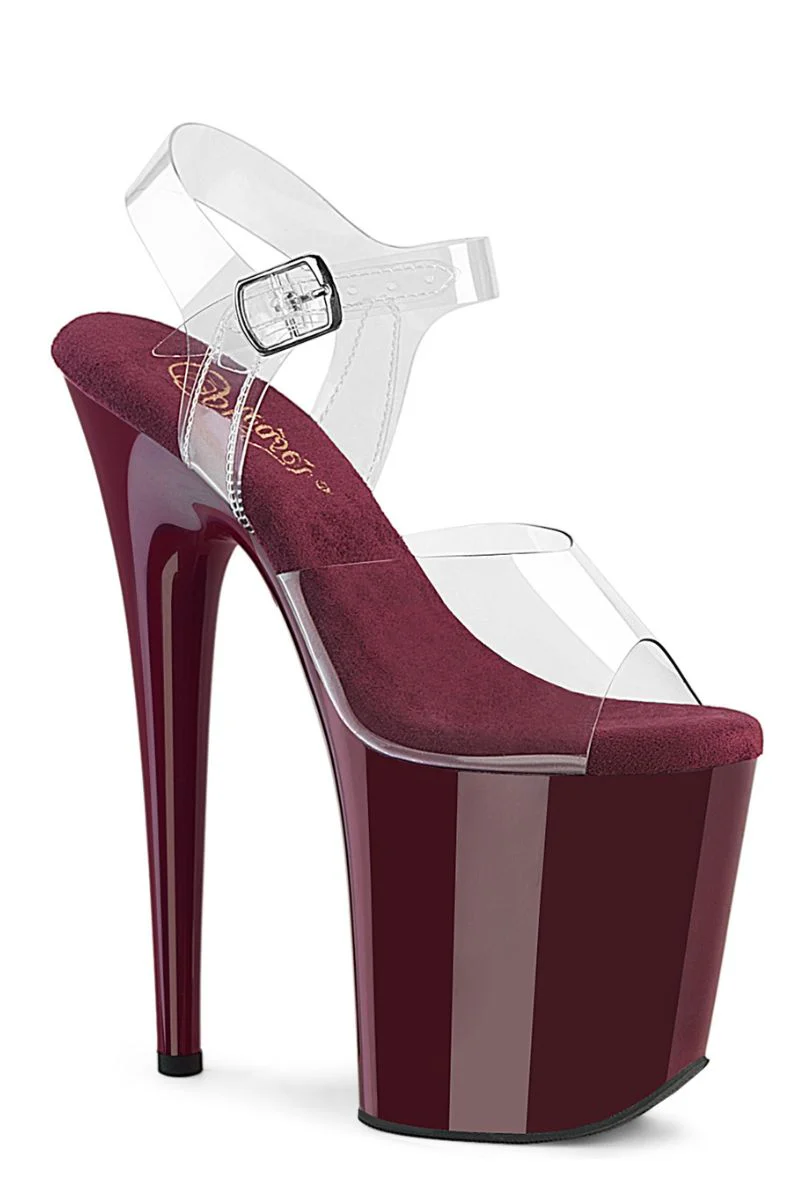 Pleaser USA Flamingo-808 8inch Stilettos - Burgundy - Image 3