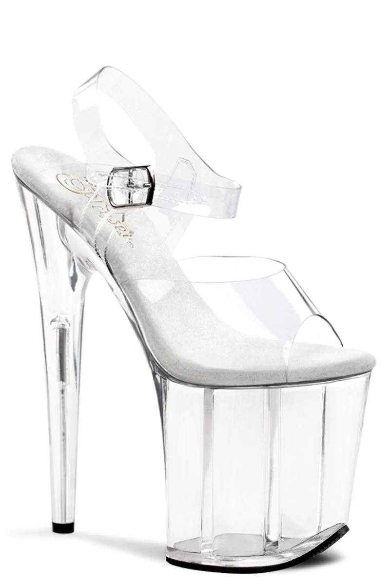 Pleaser USA Flamingo-808 8inch Stilettos - Clear - Image 3
