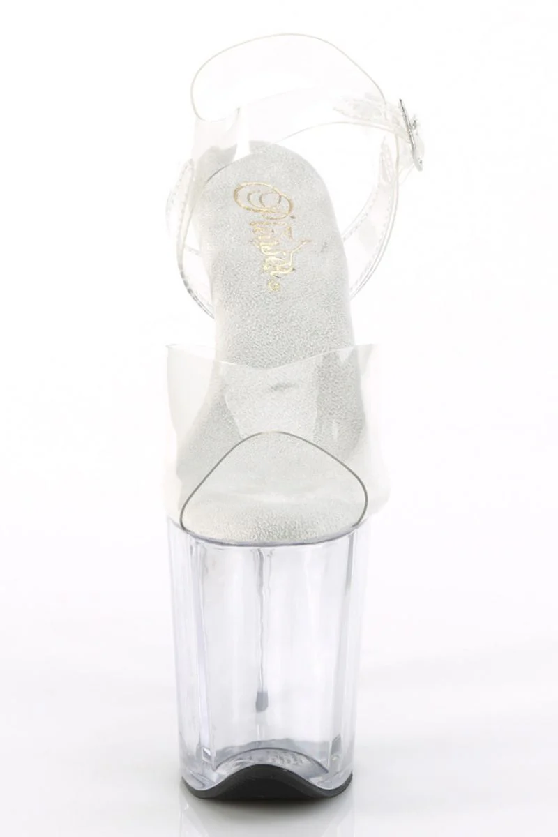 Pleaser USA Flamingo-808 8inch Stilettos - Clear - Image 4