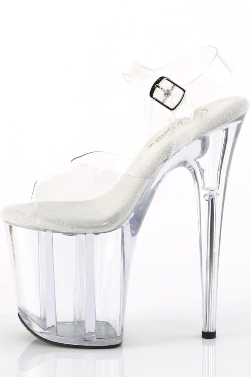 Pleaser USA Flamingo-808 8inch Stilettos - Clear - Image 6