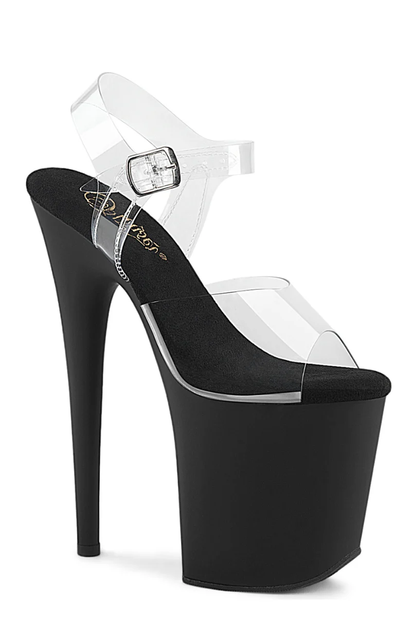 Pleaser USA Flamingo-808 8inch Stilettos - Matte Black - Image 3