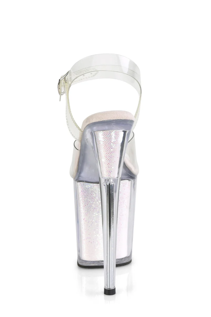 Pleaser USA Flamingo-808G Glitter Filled 8inch Stilettos - Opal - Image 5