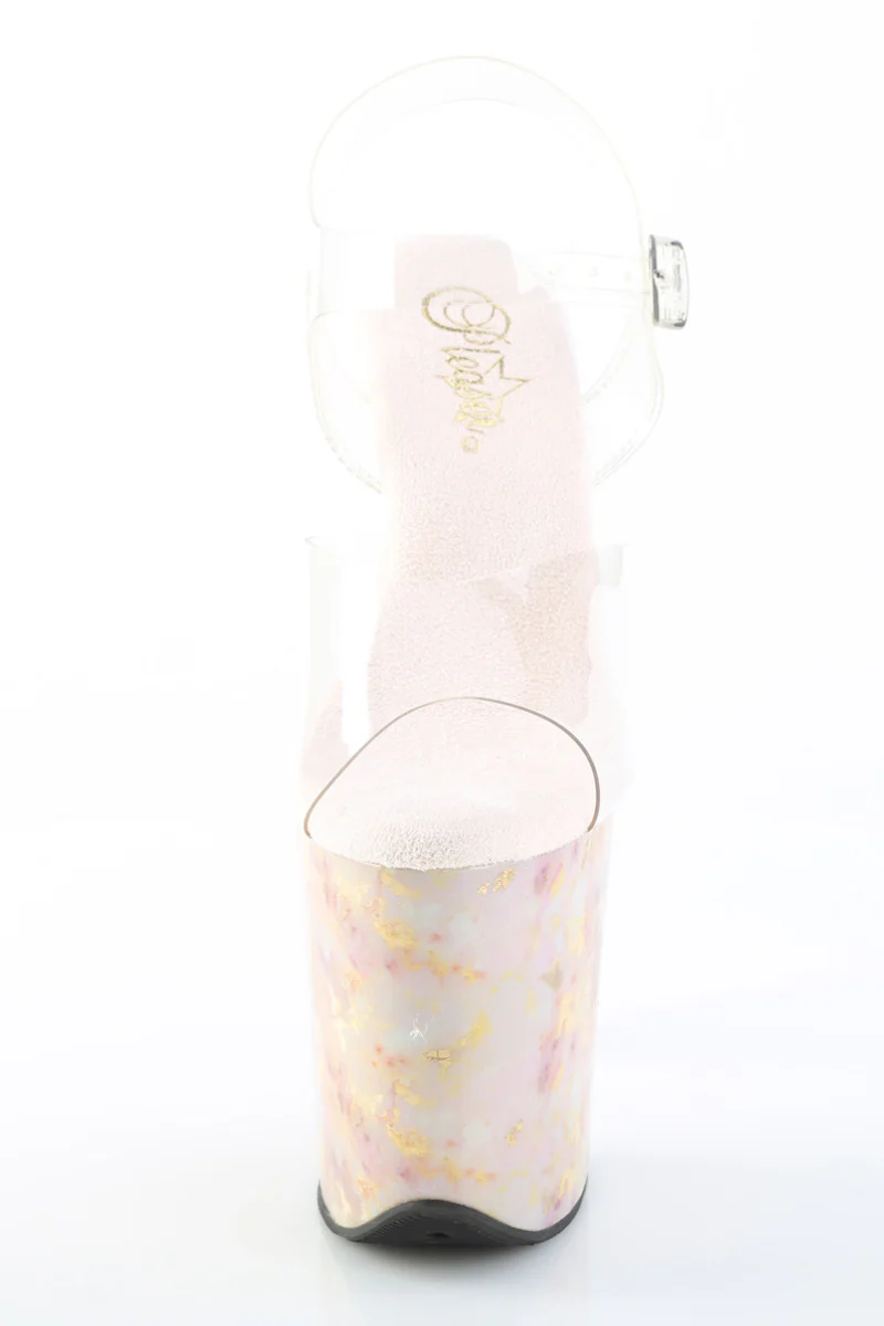 Pleaser USA Flamingo-808MB 8inch Stilettos - Blush Gold Marble - Image 3