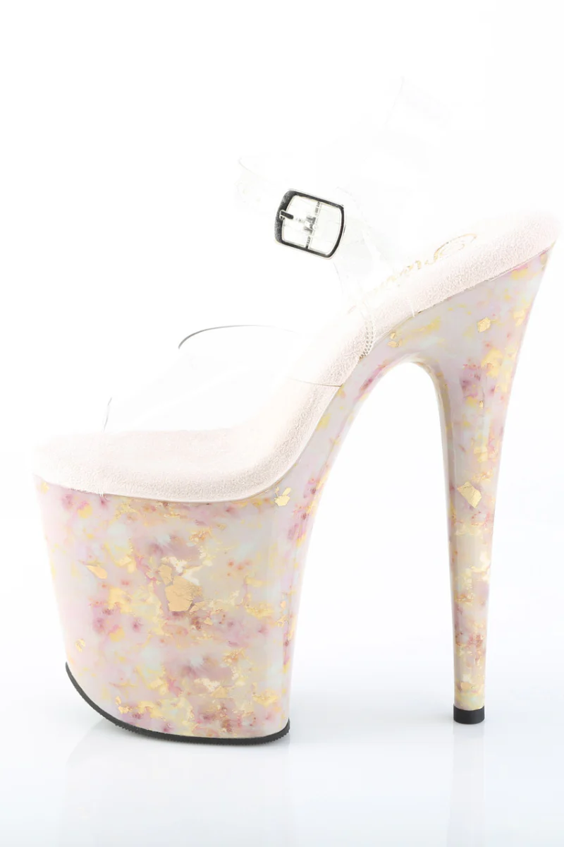 Pleaser USA Flamingo-808MB 8inch Stilettos - Blush Gold Marble - Image 5