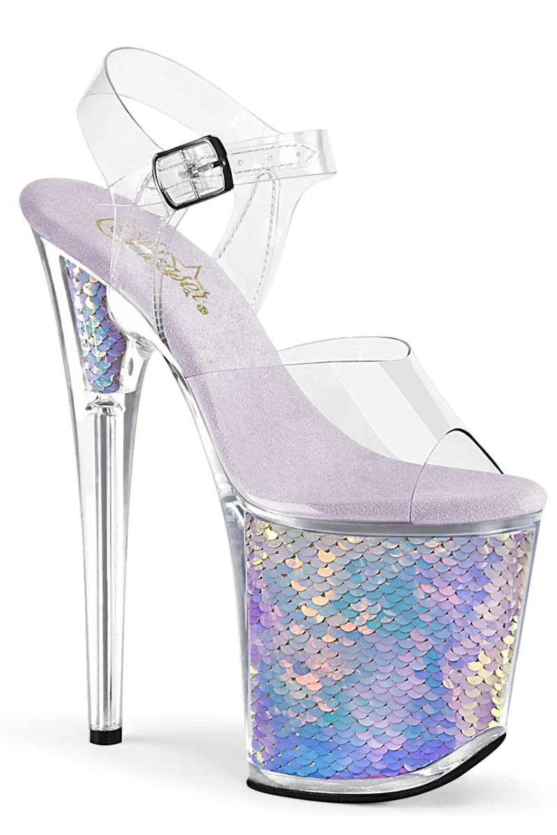 Pleaser USA Flamingo-808MC 8inch Stilettos - Mermaid Scales - Image 3
