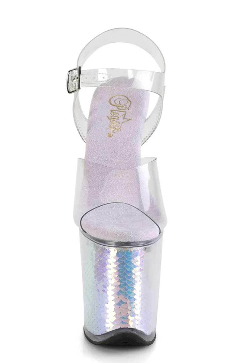 Pleaser USA Flamingo-808MC 8inch Stilettos - Mermaid Scales - Image 4