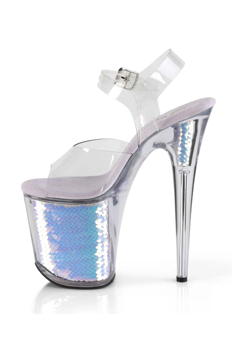 Pleaser USA Flamingo-808MC 8inch Stilettos - Mermaid Scales - Image 5