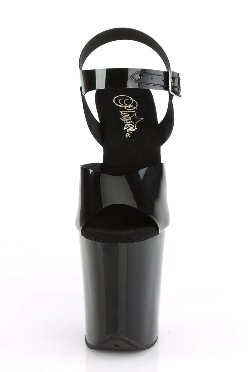 Pleaser USA Flamingo-808N Jelly-Like 8inch Stilettos - Black - Image 4