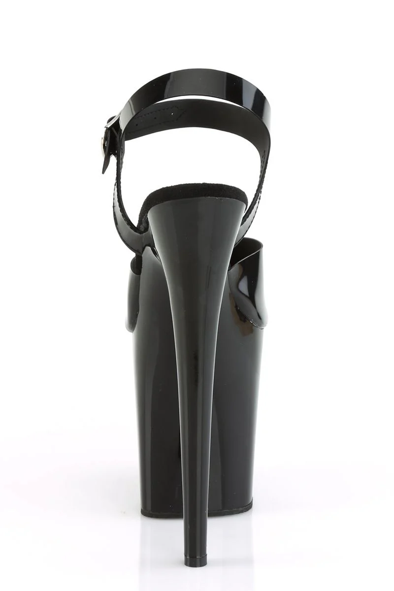 Pleaser USA Flamingo-808N Jelly-Like 8inch Stilettos - Black - Image 5