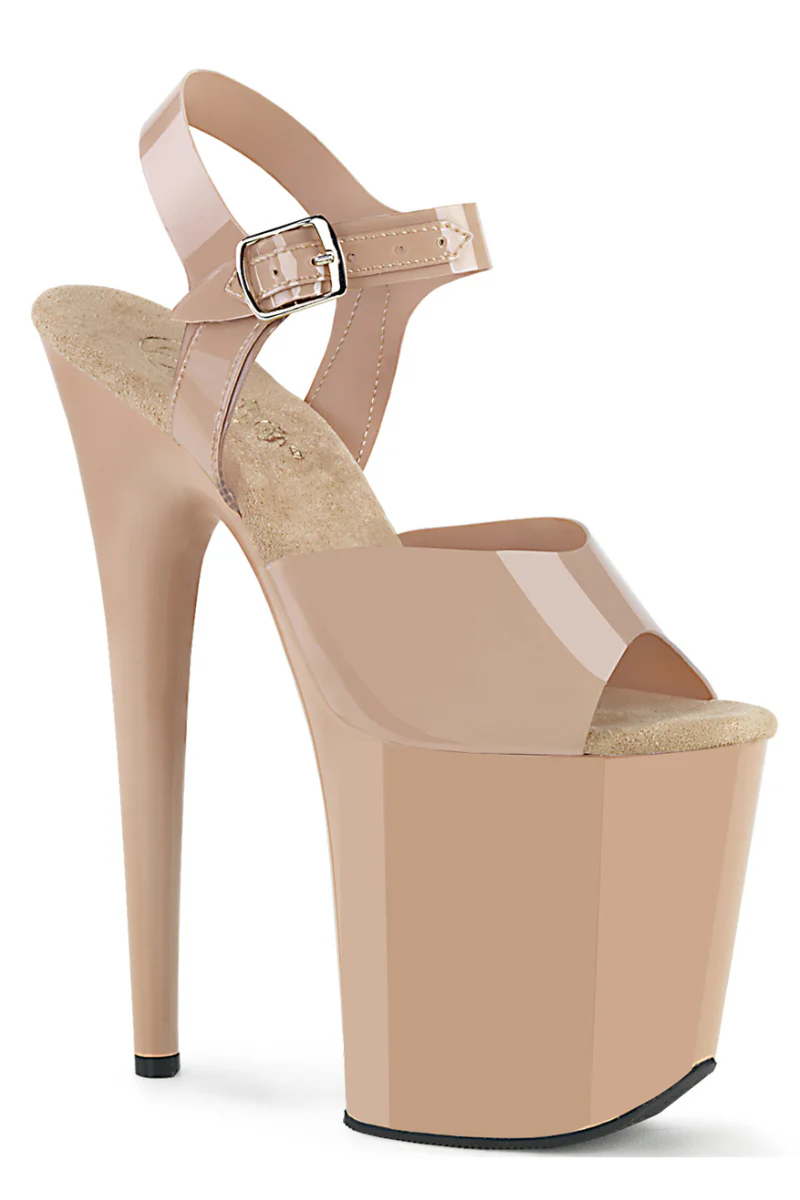 Pleaser USA Flamingo-808N Jelly-Like 8inch Stilettos - Cream - Image 3
