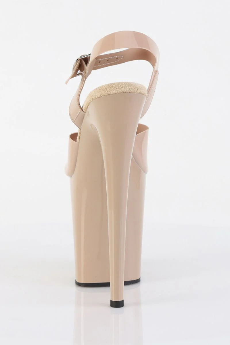 Pleaser USA Flamingo-808N Jelly-Like 8inch Stilettos - Cream - Image 5