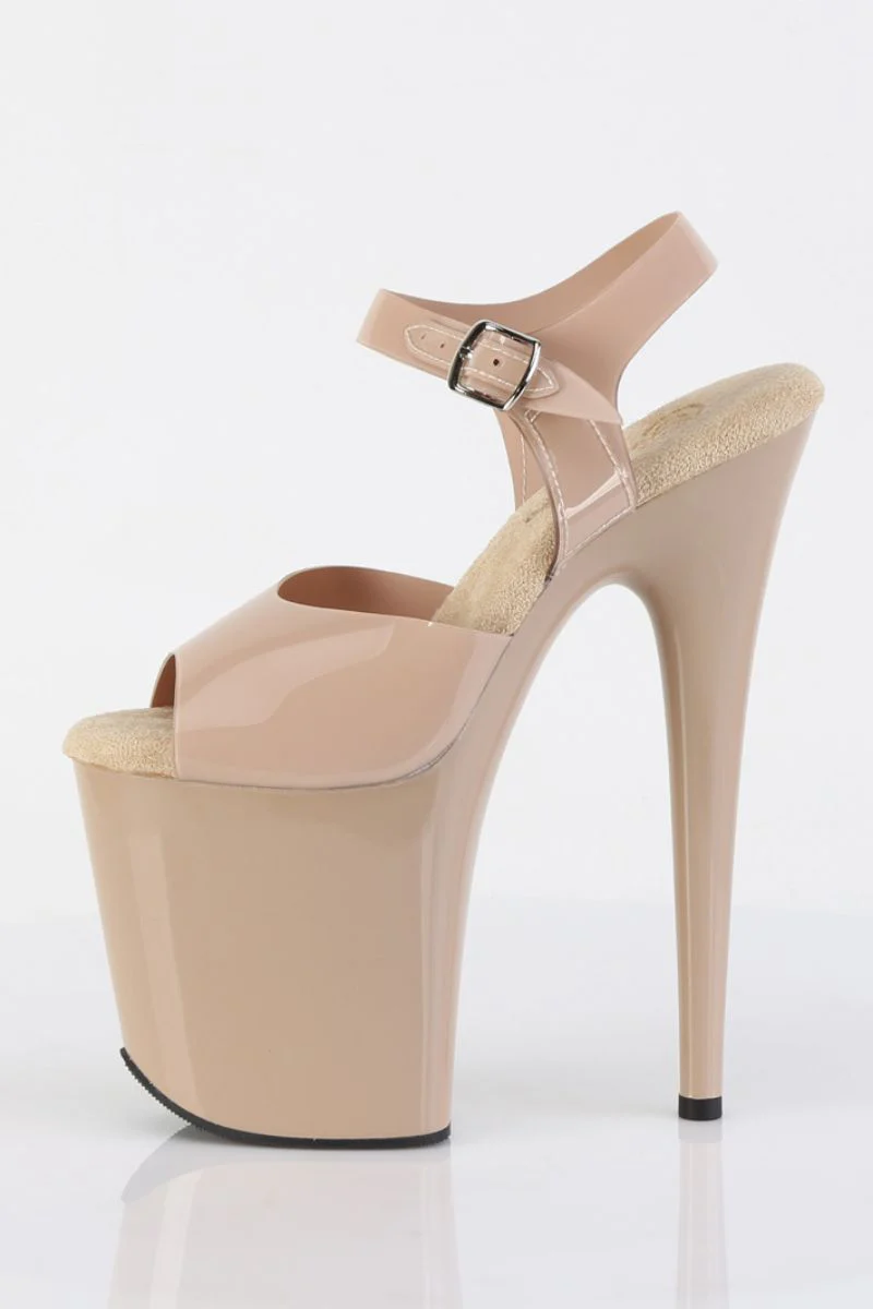 Pleaser USA Flamingo-808N Jelly-Like 8inch Stilettos - Cream - Image 6