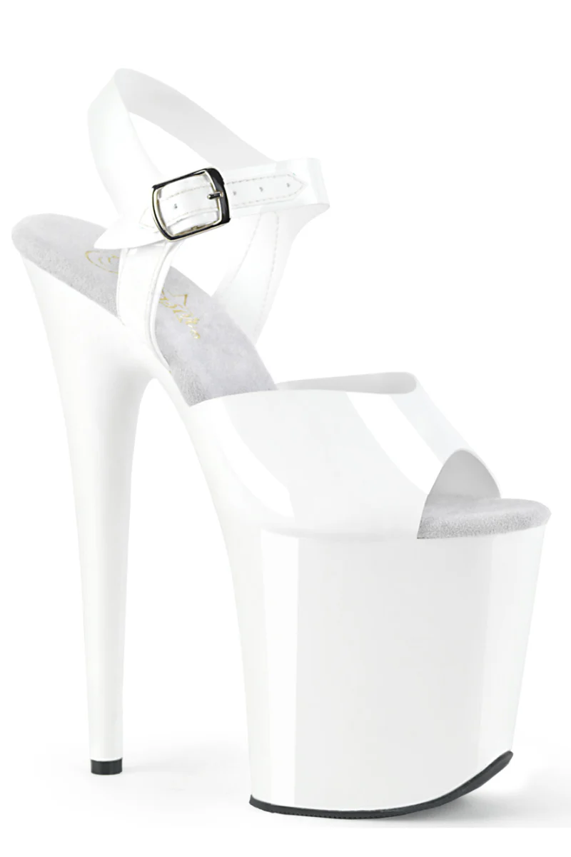 Pleaser USA Flamingo-808N Jelly-Like 8inch Stilettos - White - Image 3