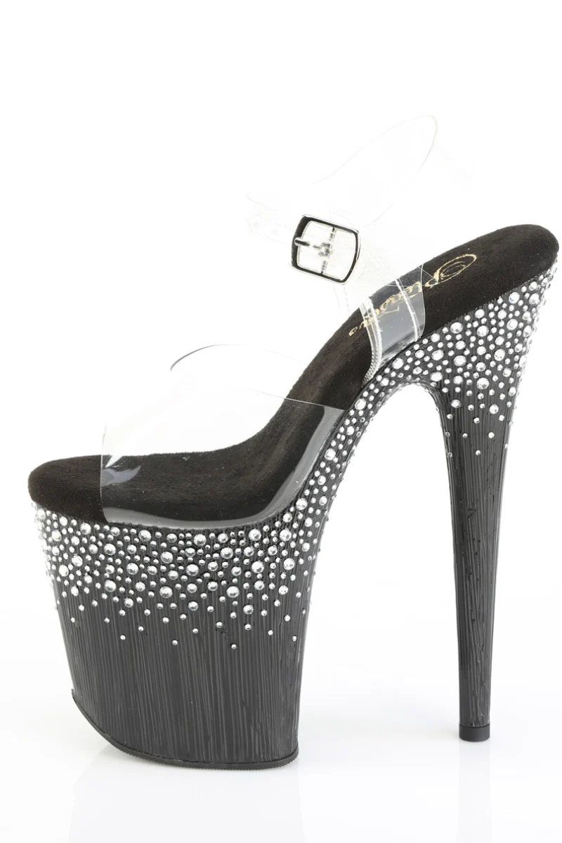Pleaser USA Flamingo-808SPKL 8inch Stilettos - Black - Image 2