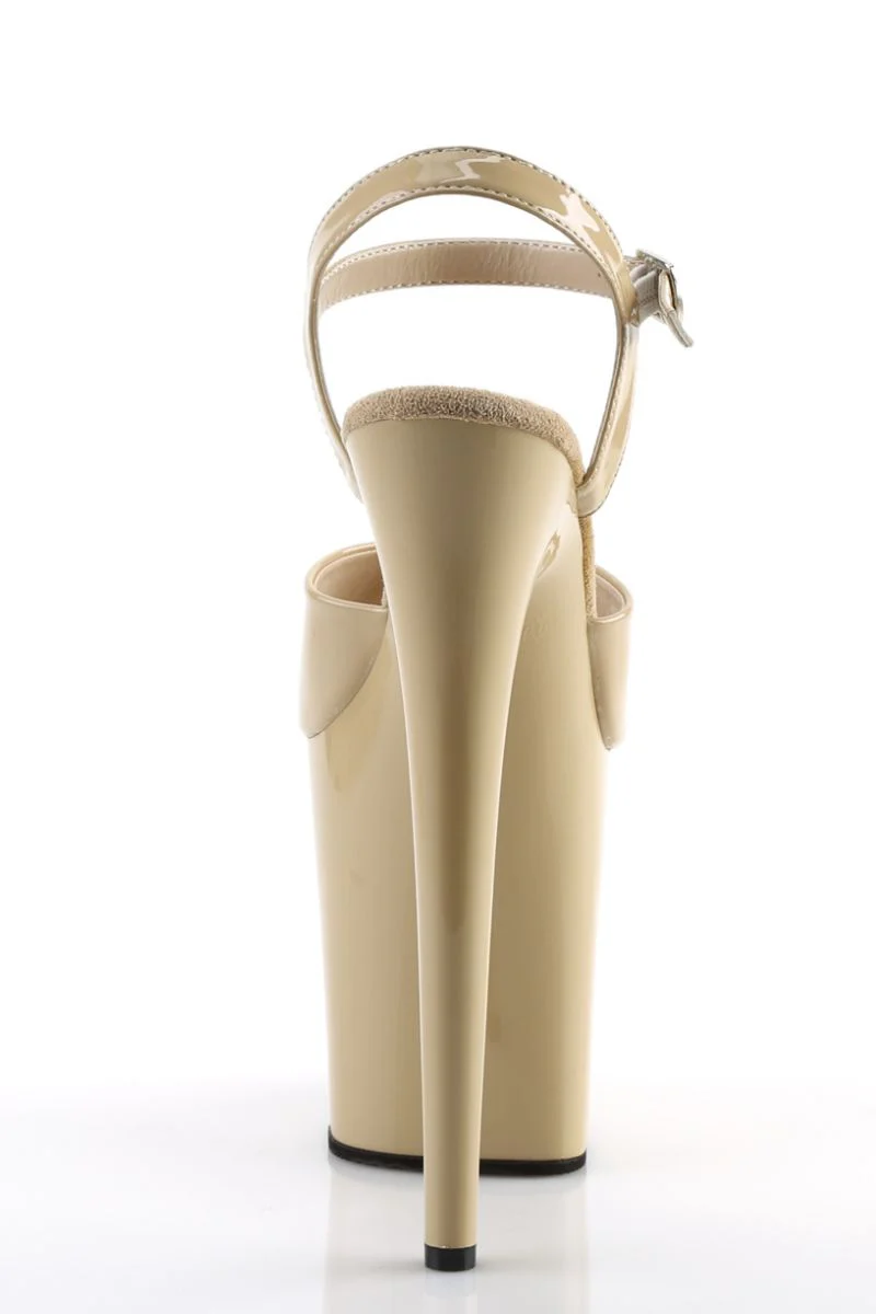 Pleaser USA Flamingo-809 8inch Stilettos - Patent Cream - Image 4