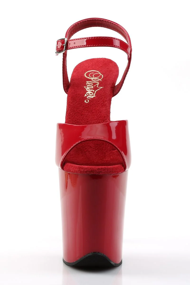Pleaser USA Flamingo-809 8inch Stilettos - Patent Red - Image 4