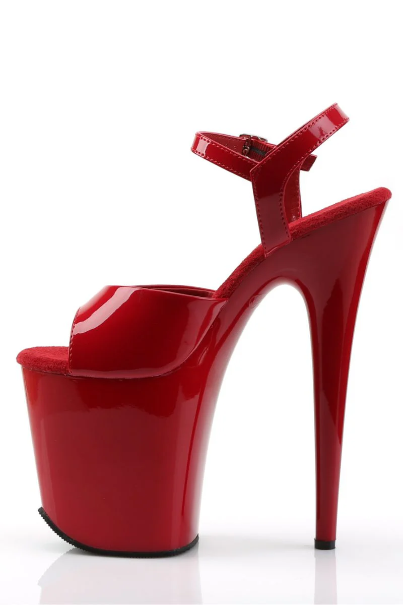 Pleaser USA Flamingo-809 8inch Stilettos - Patent Red - Image 6