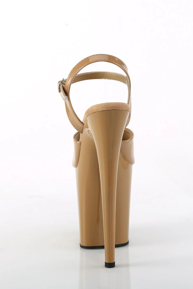 Pleaser USA Flamingo-809 8inch Stilettos - Patent Toffee - Image 5