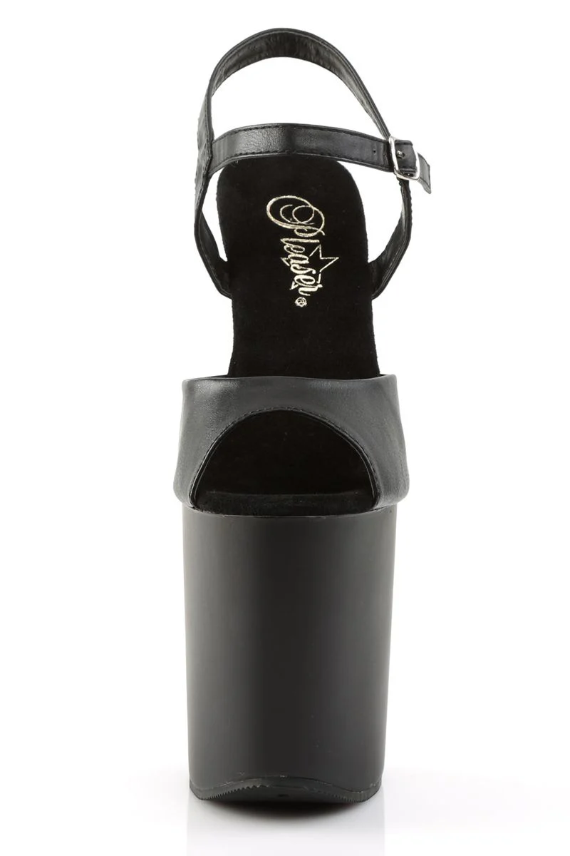 Pleaser USA Flamingo-809 Faux Leather 8inch Stilettos - Matte Black - Image 4
