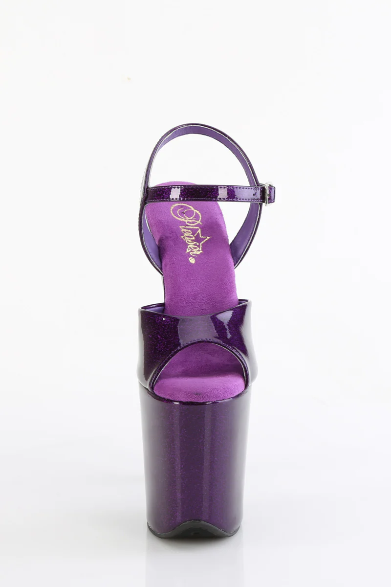 Pleaser USA Flamingo-809GP 8inch Stilettos - Purple Glitter - Image 4