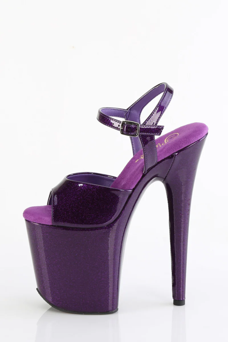 Pleaser USA Flamingo-809GP 8inch Stilettos - Purple Glitter - Image 6