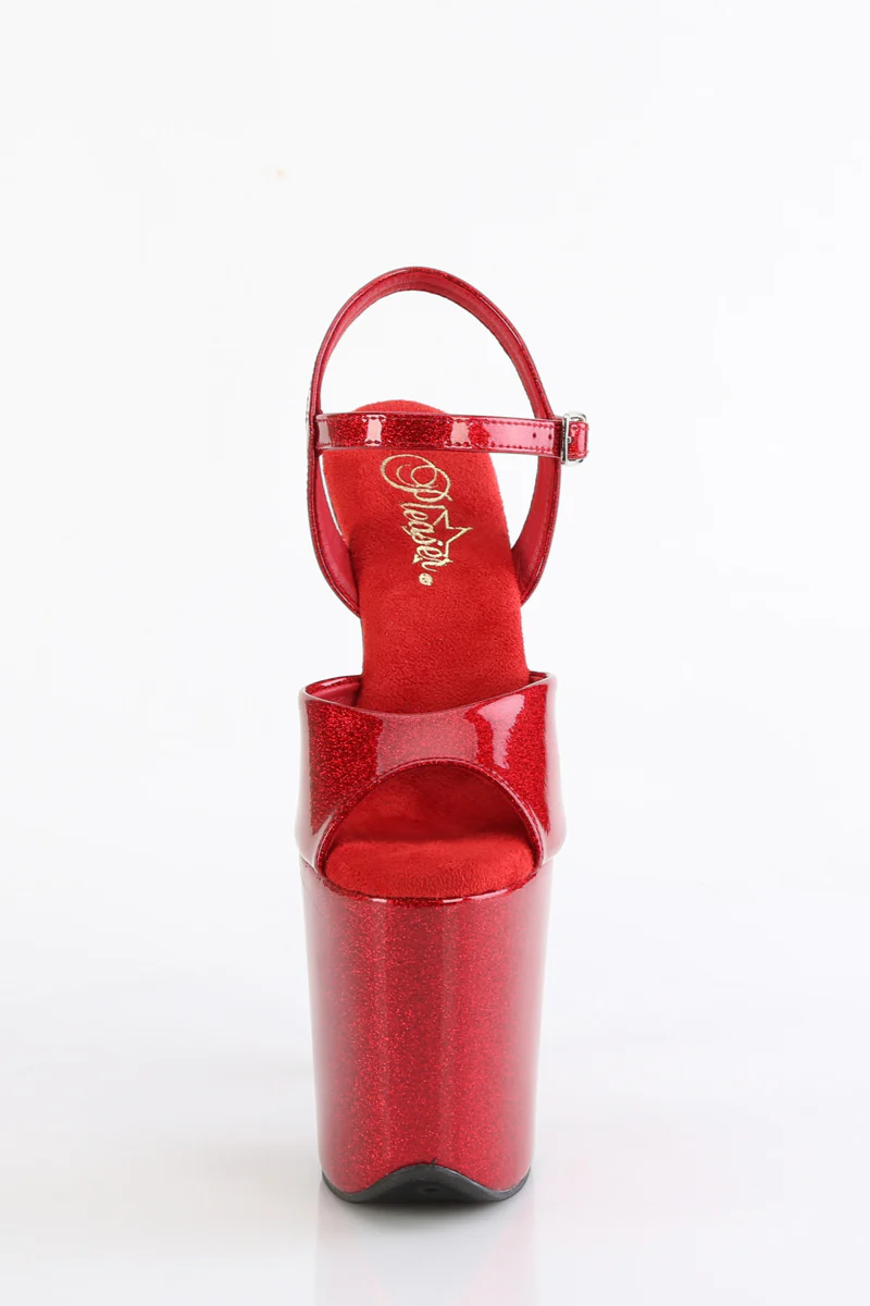 Pleaser USA Flamingo-809GP 8inch Stilettos - Ruby Glitter - Image 4