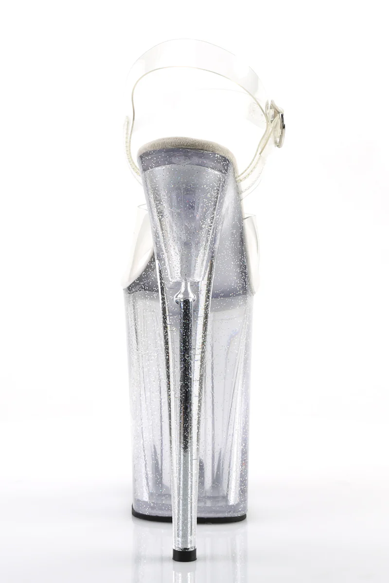 Pleaser USA Infinity-908MG 9inch Stilettos - Clear Iridescent Glitter - Image 3