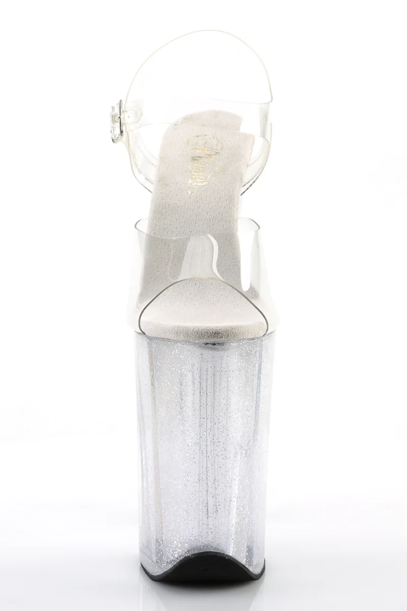 Pleaser USA Infinity-908MG 9inch Stilettos - Clear Iridescent Glitter - Image 4