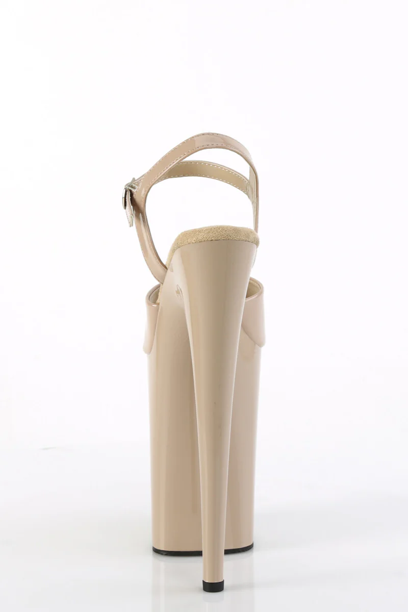Pleaser USA Infinity-909 9inch Stilettos - Patent Beige - Image 4