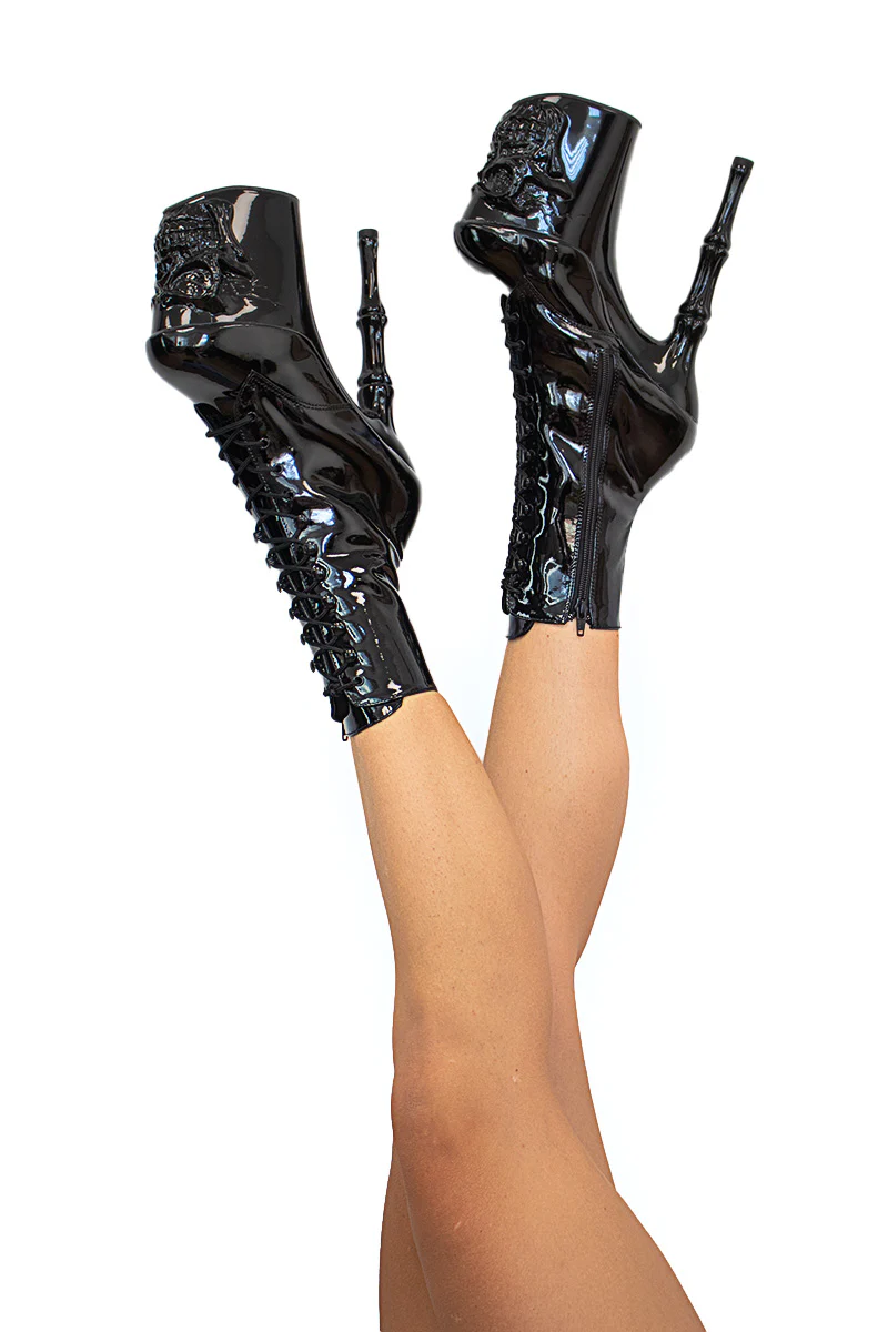 Pleaser USA Rapture-1020 8inch Boots - Patent Black - Image 2