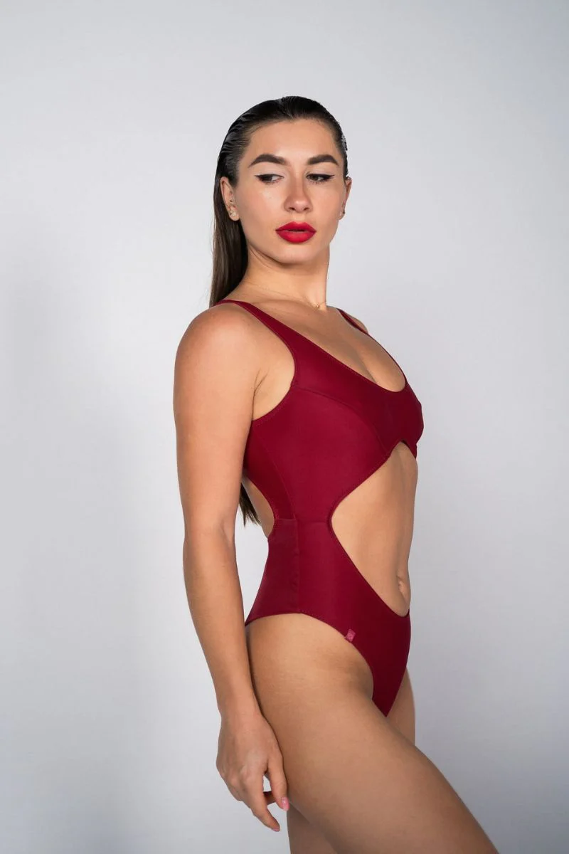 Pole Addict Love Me Tender Bodysuit - Wine - Image 3