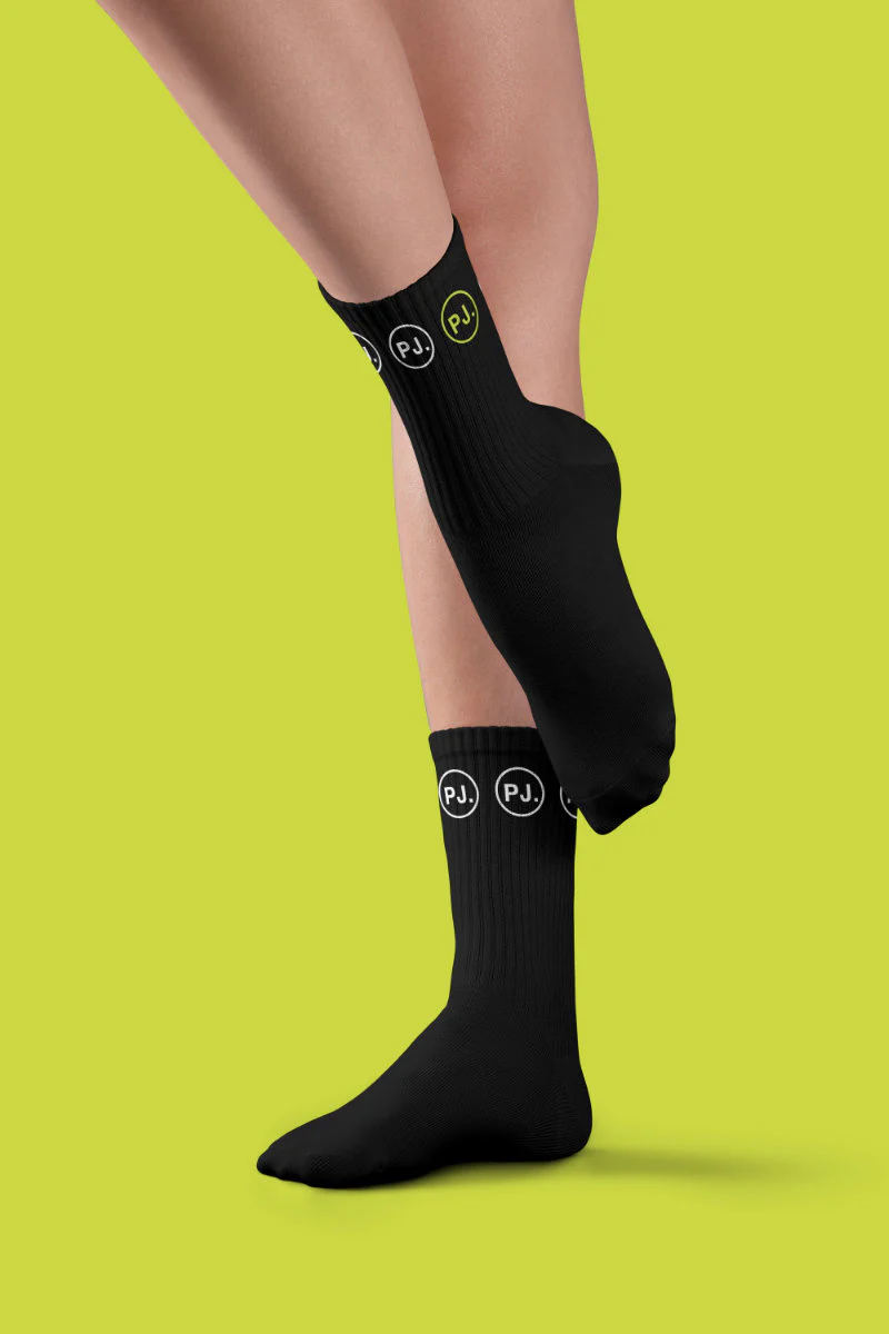Pole Junkie Circle Logo Socks - Black - Image 4