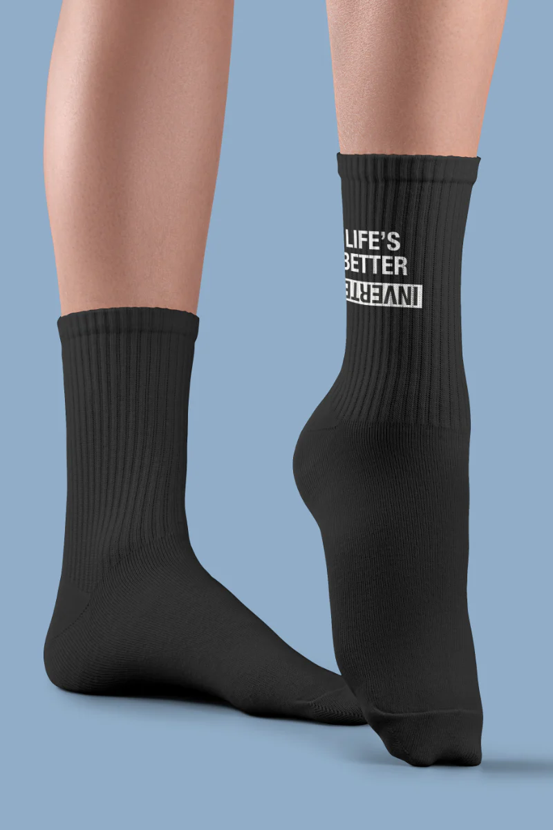 Pole Junkie Inverted Socks - Black/White - Image 5