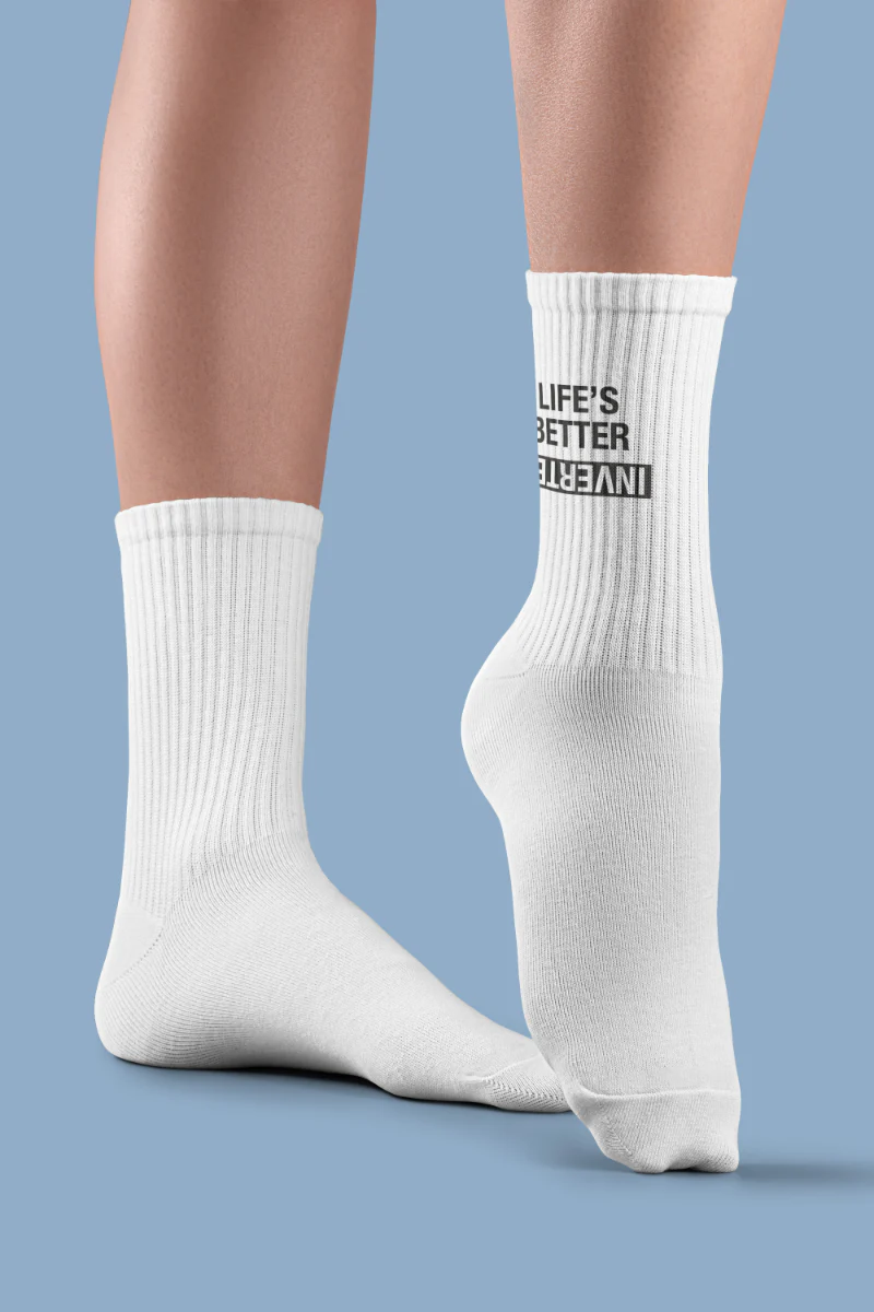Pole Junkie Inverted Socks - White/Black - Image 5
